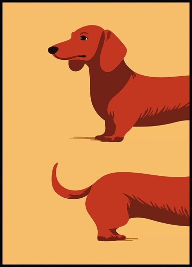 Dachshund Plakat Plakat / 30x40cm