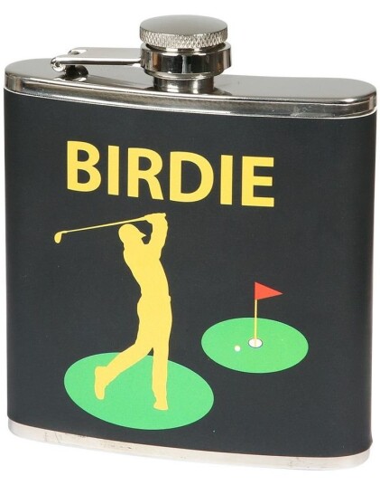 Lommelerke med Golfmotiv i Rustfritt Stål 11x9,5 cm