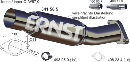 Eksosrør ERNST 341585