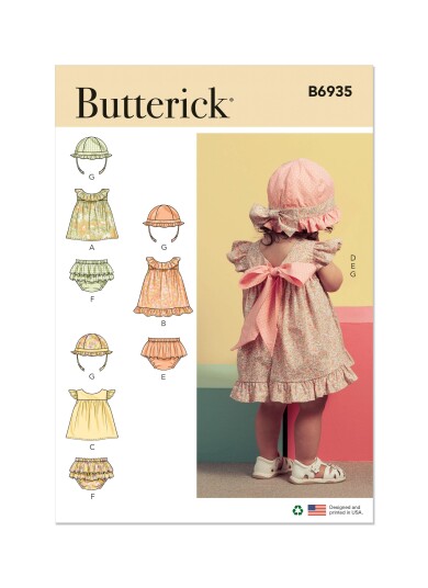 Butterick 6935- Klespakke til baby STRL: Alle størrelser inkludert