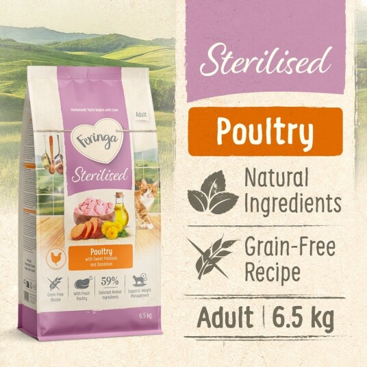 Feringa Tørrfôr Adult Sterilised Fjærkre Ny Sparepakke 13 kg 2 X 6.5 kg