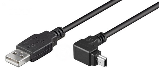 Goobay USB ->Mini USB 5p 90° bk 1,8m | St.A>St.B M