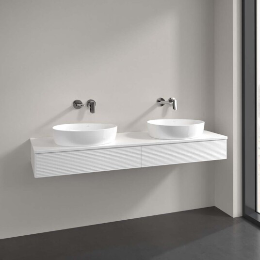 Villeroy & Boch Antao Servantskap med 2 skuffer 160x50x19 cm u/lys Hvit Matt Villeroy & Boch Antao Servantskap med 2 skuffer 160x50x19 cm u/lys Hvit Matt
