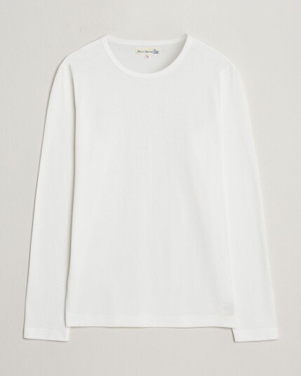 Merz b. Schwanen 1950s Classic Loopwheeled Longsleeve T Shirt White