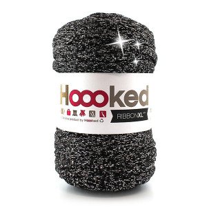 Hoooked Ribbon XL Stoffgarn Unicolor Lurex 3 Black Sparkle Hoooked Ribbon XL Stoffgarn Unicolor Lurex 3 Black Sparkle