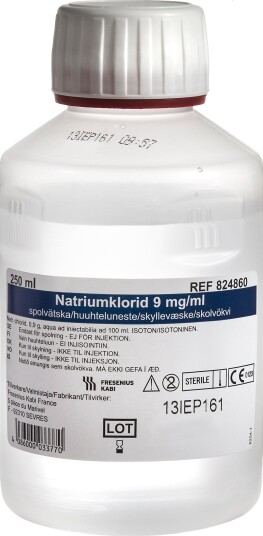 Natriumklorid 9mg/ml Fresenius Kabi helleflaske 250 ml