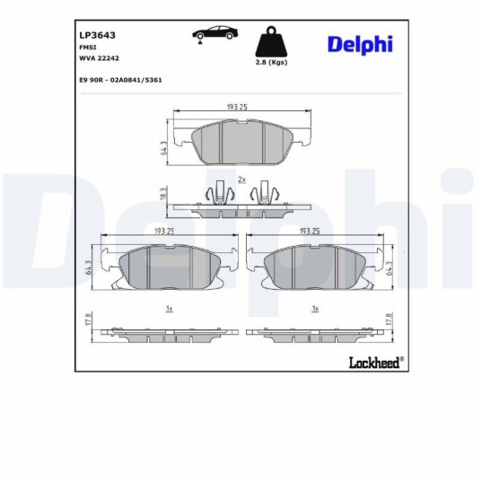 Bremseklosser DELPHI LP3643