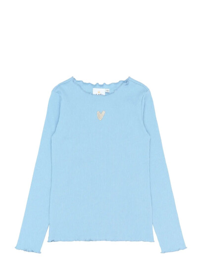 The New Tnrya L_S Rib Tee Blue 158/164