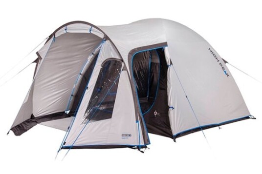 High Peak Tessin 5.0 Climate Protection 80 Camping Hard Ramme Kuppel/Igloo Telt 5 PersonEr 7,5 Kg Svart Blå Grå