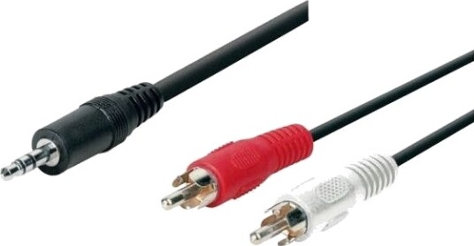 Tecline 1.5M 2 X Rca 3.5Mm 2 X Rca Hankjønn 3.5Mm Hankjønn 1,5 M Sort