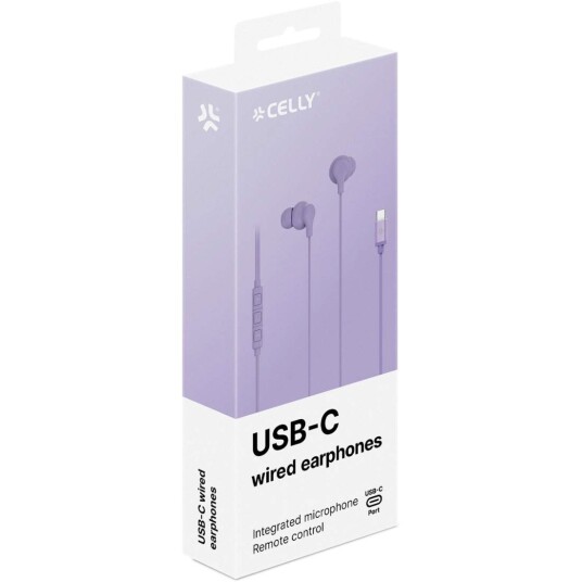 Celly UP1600 In-Ear Hodetelefoner med USB-C Fiolett Celly UP1600 In-Ear Hodetelefoner med USB-C Fiolett