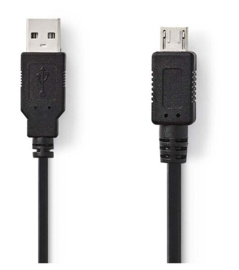 Nedis USB-kabel | USB 2.0 | USB-A Han | USB Micro-A | 480 Mbps | Nikkel belagt | 2.00 m | Rund | PVC | Sort | Plastpose
