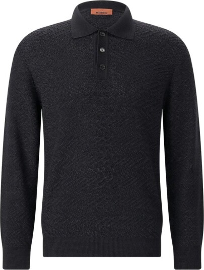 Missoni, Herre, Strikkevarer, Svart, 2XL,