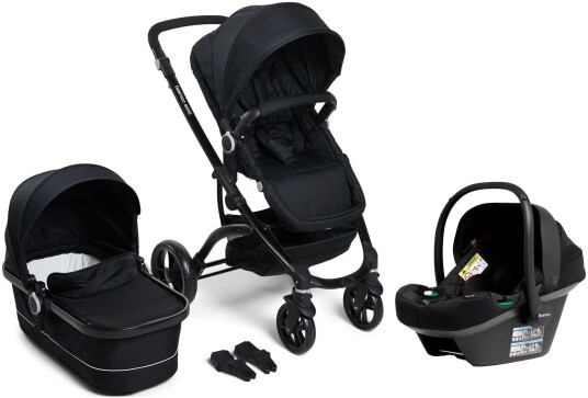 Beemoo Move Duo Duovogn Inkl. Beemoo Route i-Size Babybilstol Black/Black Stone