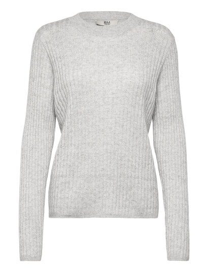 Rosemunde Rwsofia Ls Wool Pointelle Crew Knit - Grey - L