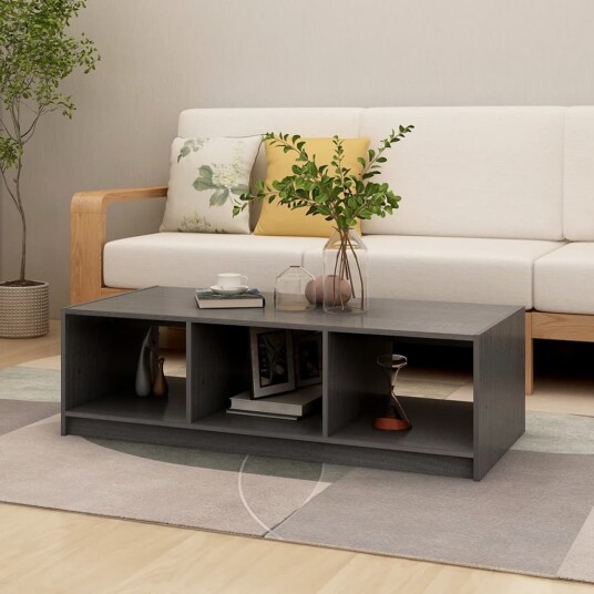 vidaXL Salongbord 110x50x34 cm heltre furu grå vidaXL Salongbord 110x50x34 cm heltre furu grå