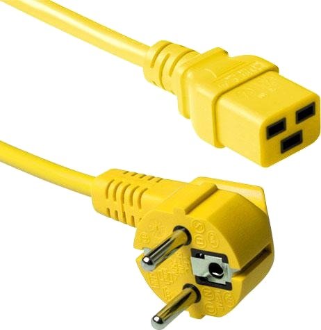 ACT Strømkabel Nettplugg CEE 7/7 Hann (Vinklet) - C19 Gul 0.6 m