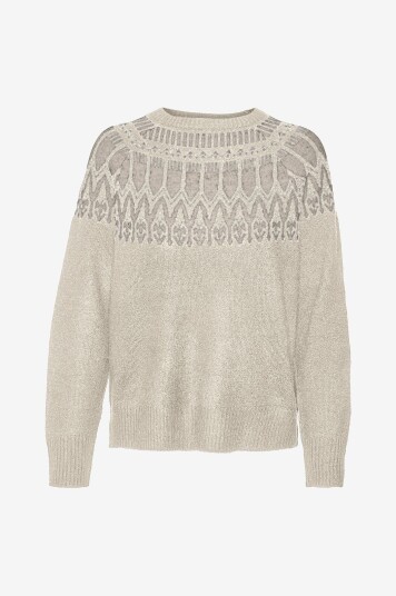 Vero Moda - Genser vmSimone LS Nordic Pullover - Beige