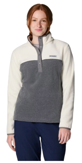 Columbia Benton Springs 1/2 Snap Pull Over Ii City Grey Heather, Chalk S