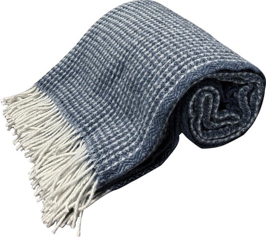 Lovely Linen Pledd i ull Blå