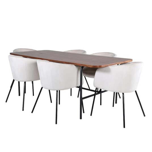Venture Home Spisegruppe Venture Home Chicago Spisebord og Bergen Spisestol Brun GR22392