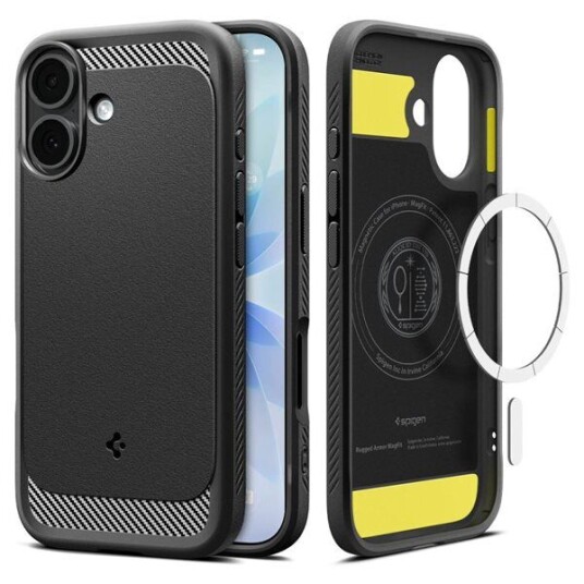 Spigen Rugged Armor Mag TPU-deksel Svart for iPhone 17 Spigen Rugged Armor Mag TPU-deksel Svart for iPhone 17