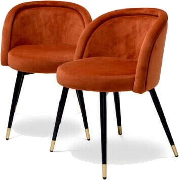 Dining Chair Chloé savona orange velvet set of 2 Dining Chair Chloé savona orange velvet set of 2