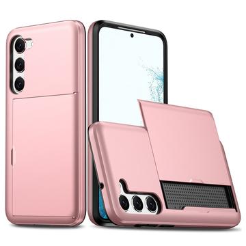 Samsung Galaxy S23 5G Hybrid-deksel med Skyvekortspor Roségull