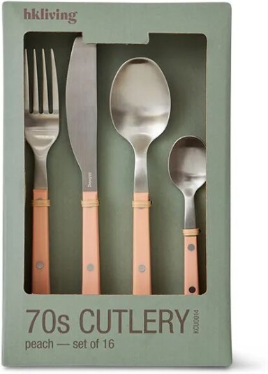 HKliving 70's bestikksett 16 deler Peach