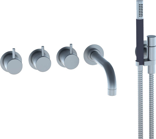 Vola Badekartermostat 5411C-071 Med Hånddusj Messing Natur 160mm