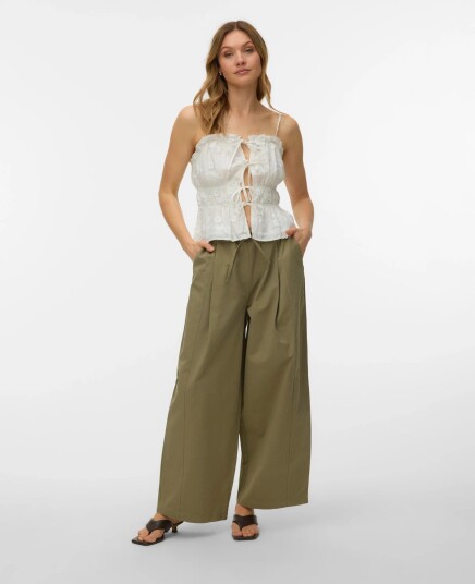 Vero Moda Vmelisa Embroidery Singlet Wvn   White   XL