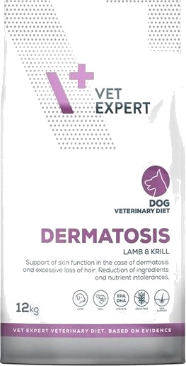 Vetexpert Veterinary Vet Expert Diet Dermatosis Tørrfôr Til Hunder & Krill Lam 12 kg