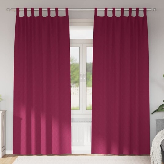  Gardiner med gardiner 2 pcs Vinrød Polyester