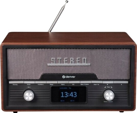 Denver MDA-525W DAB+ Radio med Bluetooth og CD-spiller i Mørkt Tre Denver MDA-525W DAB+ Radio med Bluetooth og CD-spiller i Mørkt Tre