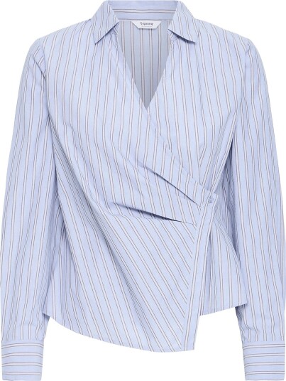 b.young Byhene Wrap Shirt   CHAMBRAY BLUE STRIPE   40