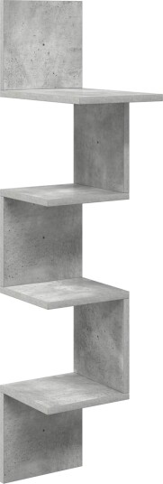 vidaXL Vegghylle Veggmontert Betonggrå 32 x 21 x 107 cm Konstruert tre