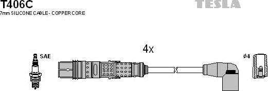 Tennplugg kabelsett TESLA T406C