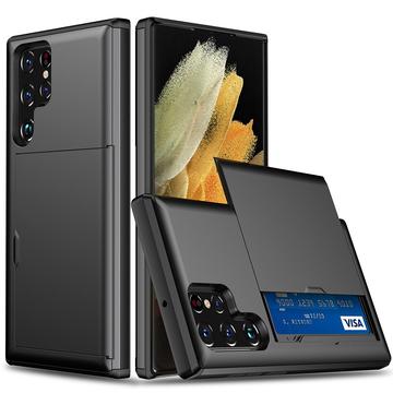 Samsung Galaxy S22 Ultra 5G Hybrid-deksel med Skyvekortspor Svart