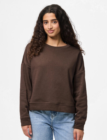 Pieces Pcchilli Ls Sweat Noos Bc Brown XL