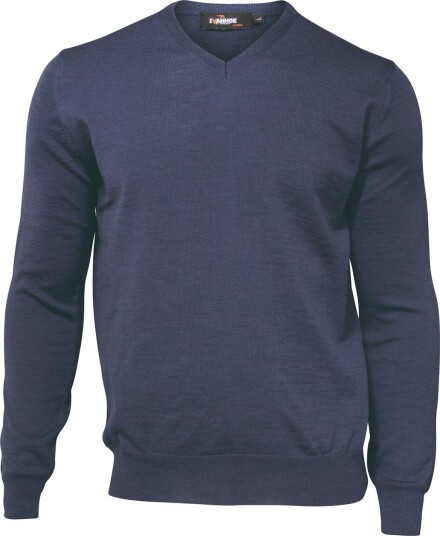 Ivanhoe Merino V Neck Golfgenser herre Blå Steel (617) Large Ivanhoe Merino V Neck Golfgenser herre Blå Steel (617) Large