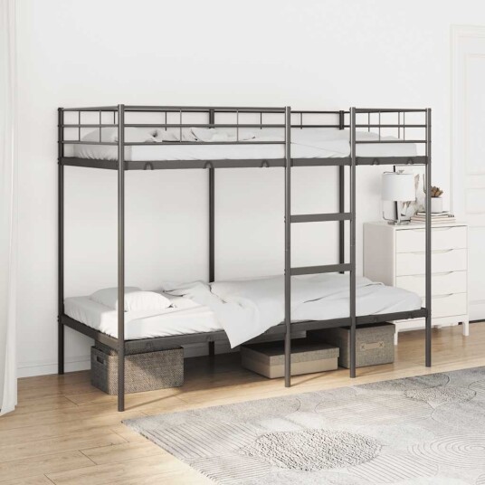 Køyeseng uten madrass svart 90x200 cm stål 42000322