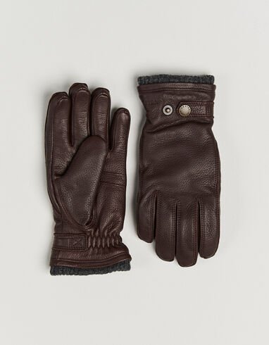 Hestra Utsjö Fleece Lined Buckle Elkskin Glove Espresso Hestra Utsjö Fleece Lined Buckle Elkskin Glove Espresso