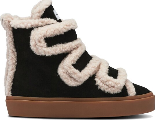 INUIKII Joggesko Shearling Velcro High Svart INUIKII Joggesko Shearling Velcro High Svart