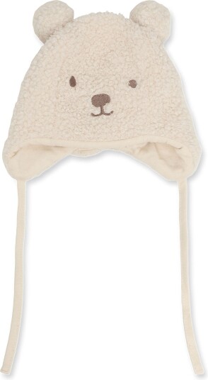 Lindex Cap Pile W Ears Embr Face LIGHT BEIGE 44/46
