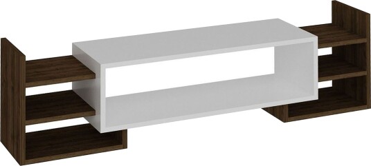 Semour TV-benk 90 cm - Hvit/Valnøtt