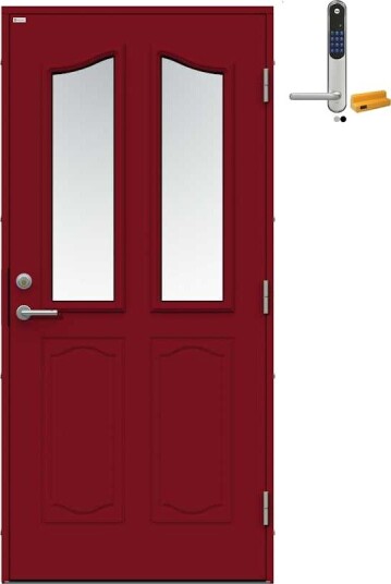 Ytterdør Diplomat Ingrid Klart Glass med Yale Doorman Classic Home