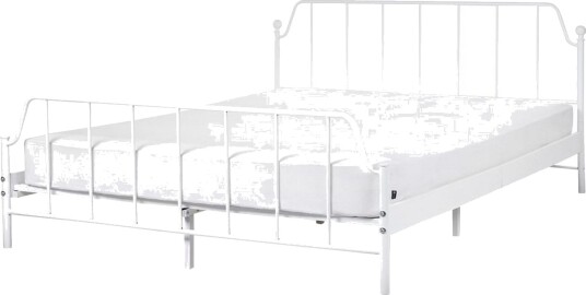 Dubbelsäng Beliani Mauressac med lamellram Svart 140x200 cm White 160x200