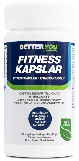 Better You Fitness Kapslar med koffein 60 stk Better You Fitness Kapslar med koffein 60 stk