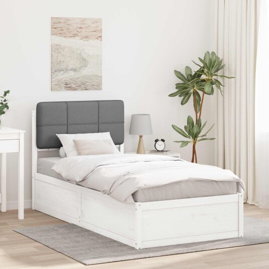 Sengeramme med Polstret Hodegjerde Lysegrå 80 x 200 cm