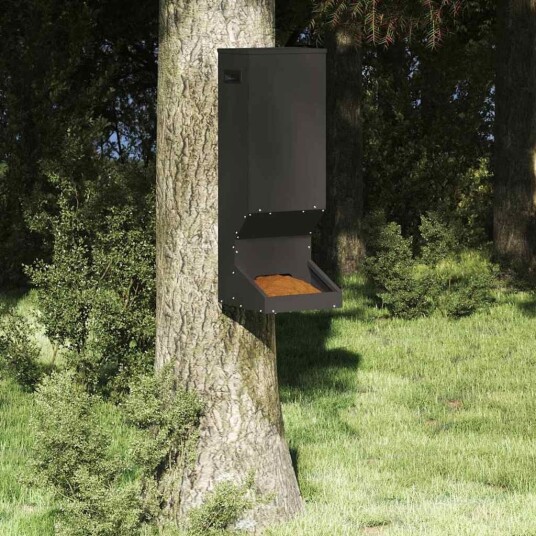 Vidaxl Elgfôringsstasjon Svart 28 X 30 X 80 cm 3 kg Kaldvalsget Stål